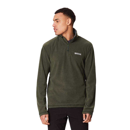 Dark Khaki - Side - Regatta Great Outdoors Mens Thompson Half Zip Fleece Top