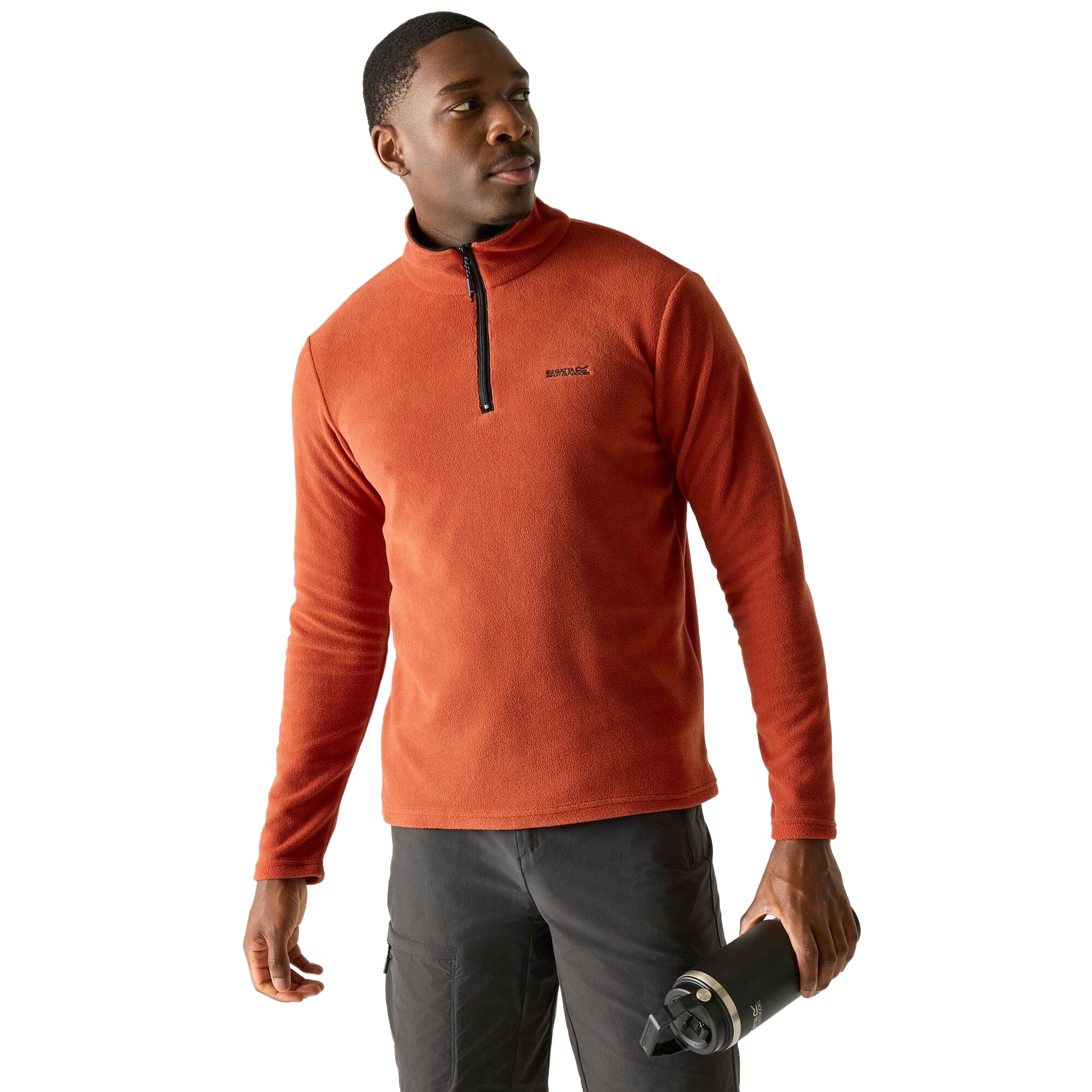 Brick - Lifestyle - Regatta Great Outdoors Mens Thompson Half Zip Fleece Top