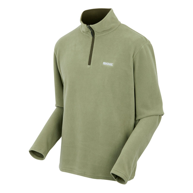 Oil Green - Side - Regatta Great Outdoors Mens Thompson Half Zip Fleece Top