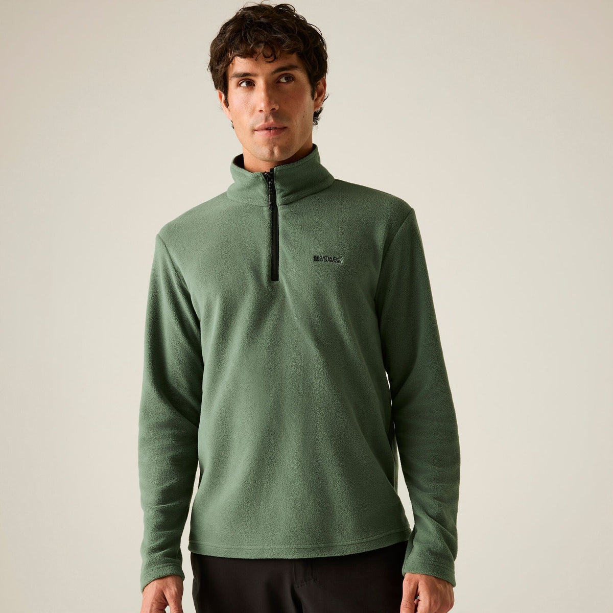 Dark Forest Green - Close up - Regatta Great Outdoors Mens Thompson Half Zip Fleece Top