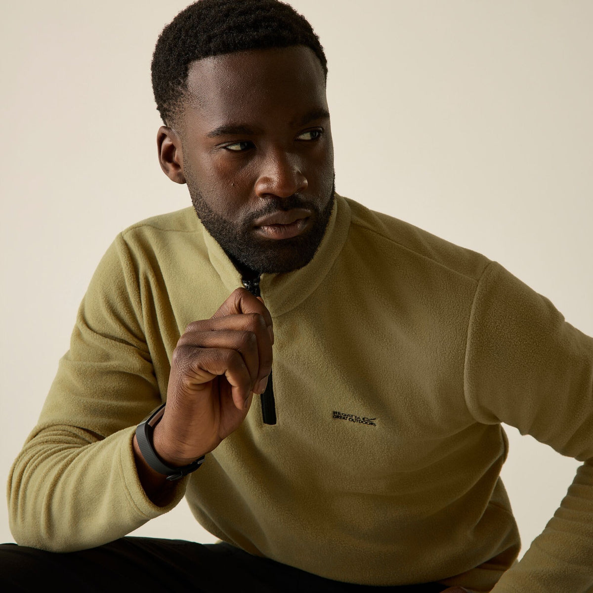 Desert Beige - Pack Shot - Regatta Great Outdoors Mens Thompson Half Zip Fleece Top