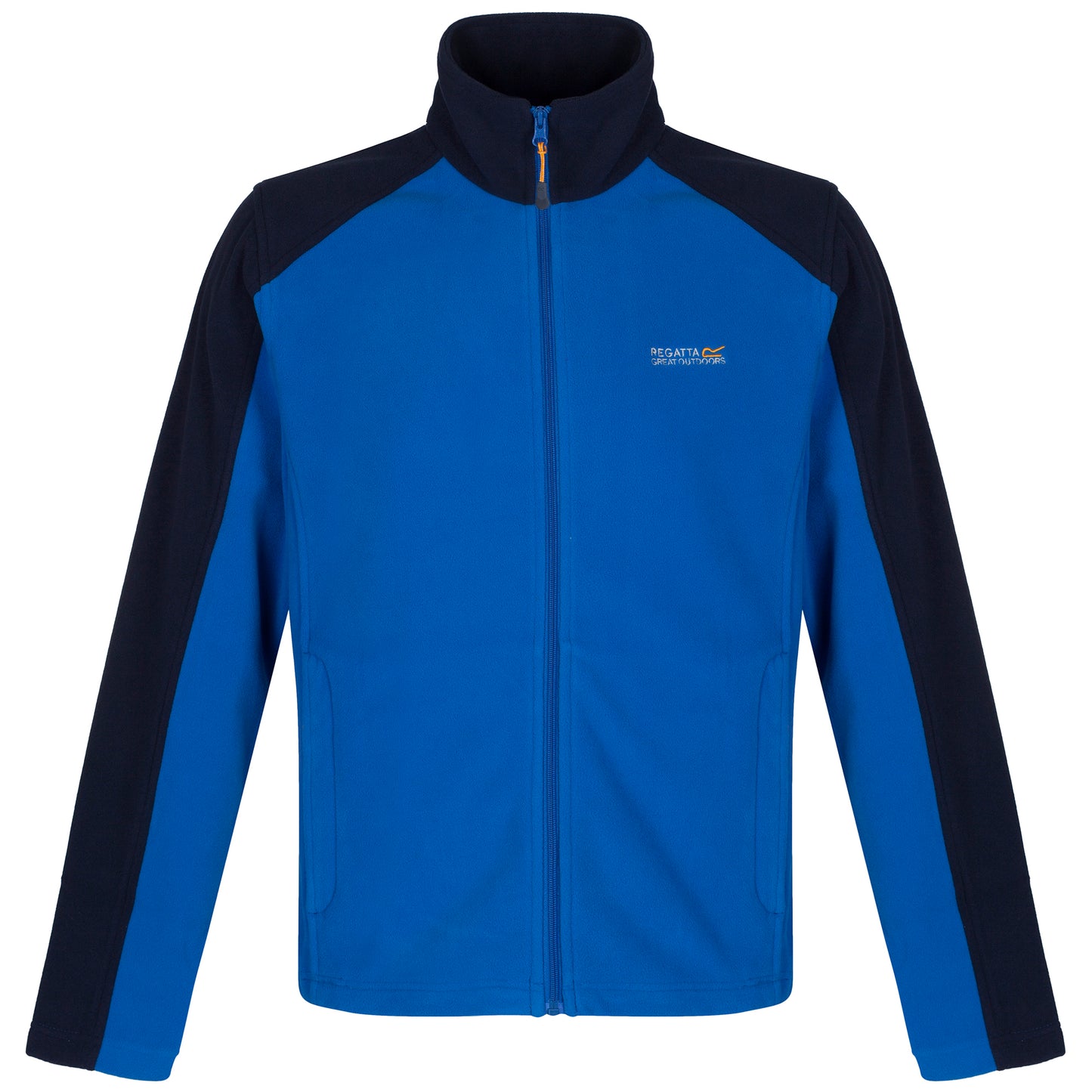Oxford Blue-Navy - Front - Regatta Great Outdoors Mens Hedman II Two Tone Full Zip Fleece Jacket