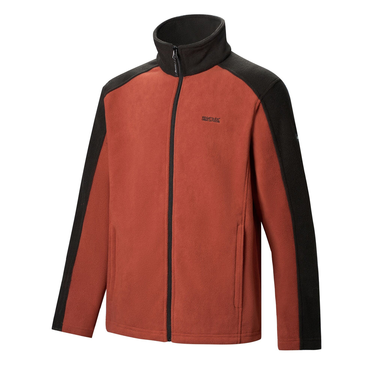 Burnt Henna-Black - Side - Regatta Great Outdoors Mens Hedman II Two Tone Full Zip Fleece Jacket