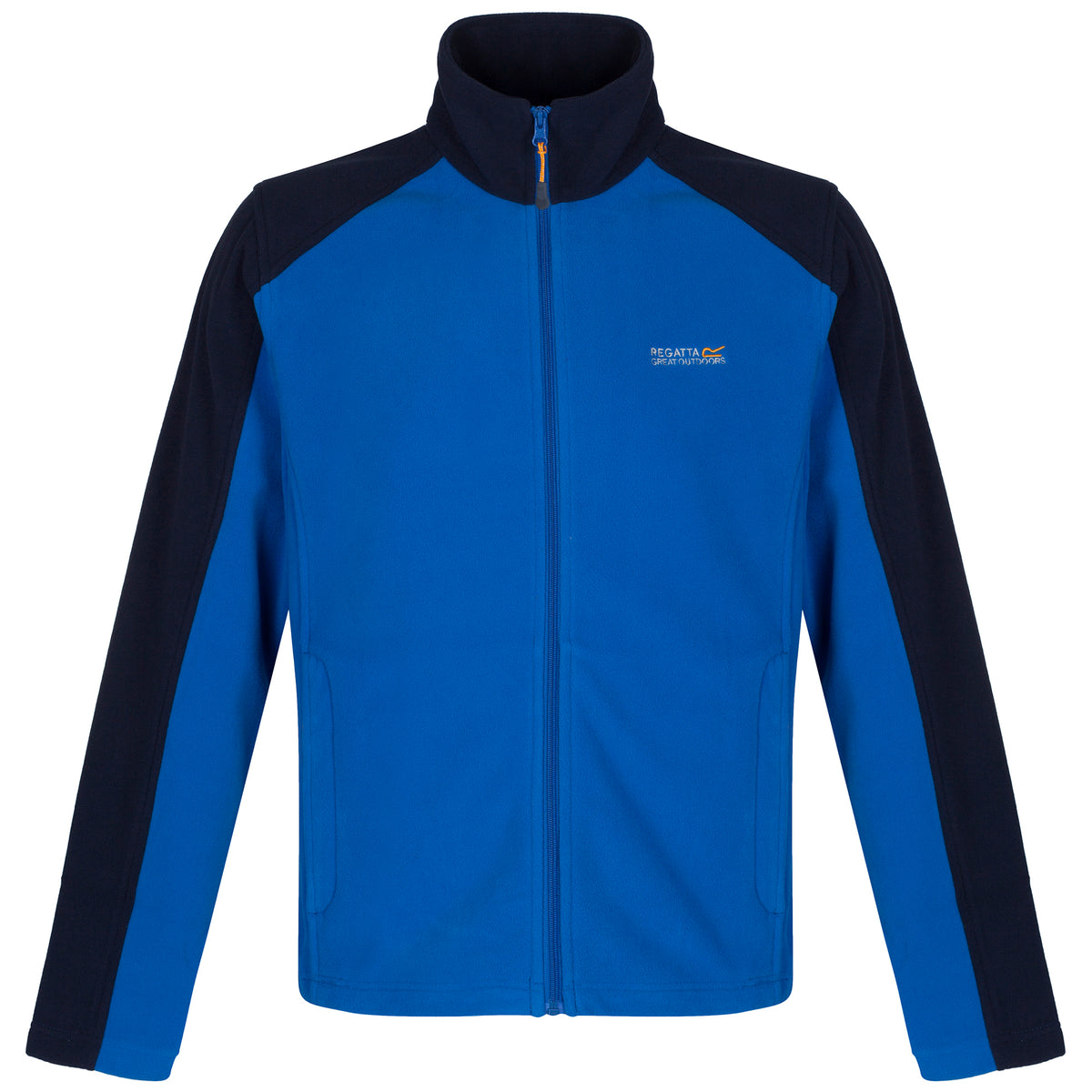 Oxford Blue-Navy - Front - Regatta Great Outdoors Mens Hedman II Two Tone Full Zip Fleece Jacket