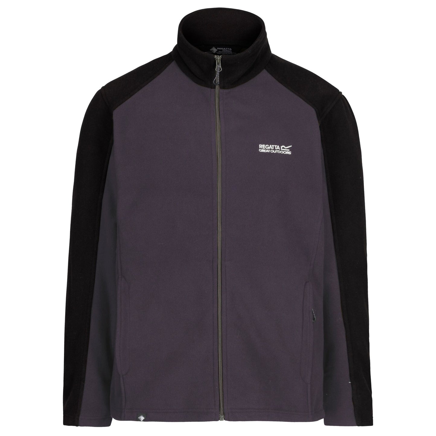 Iron-Black - Front - Regatta Great Outdoors Mens Hedman II Two Tone Full Zip Fleece Jacket