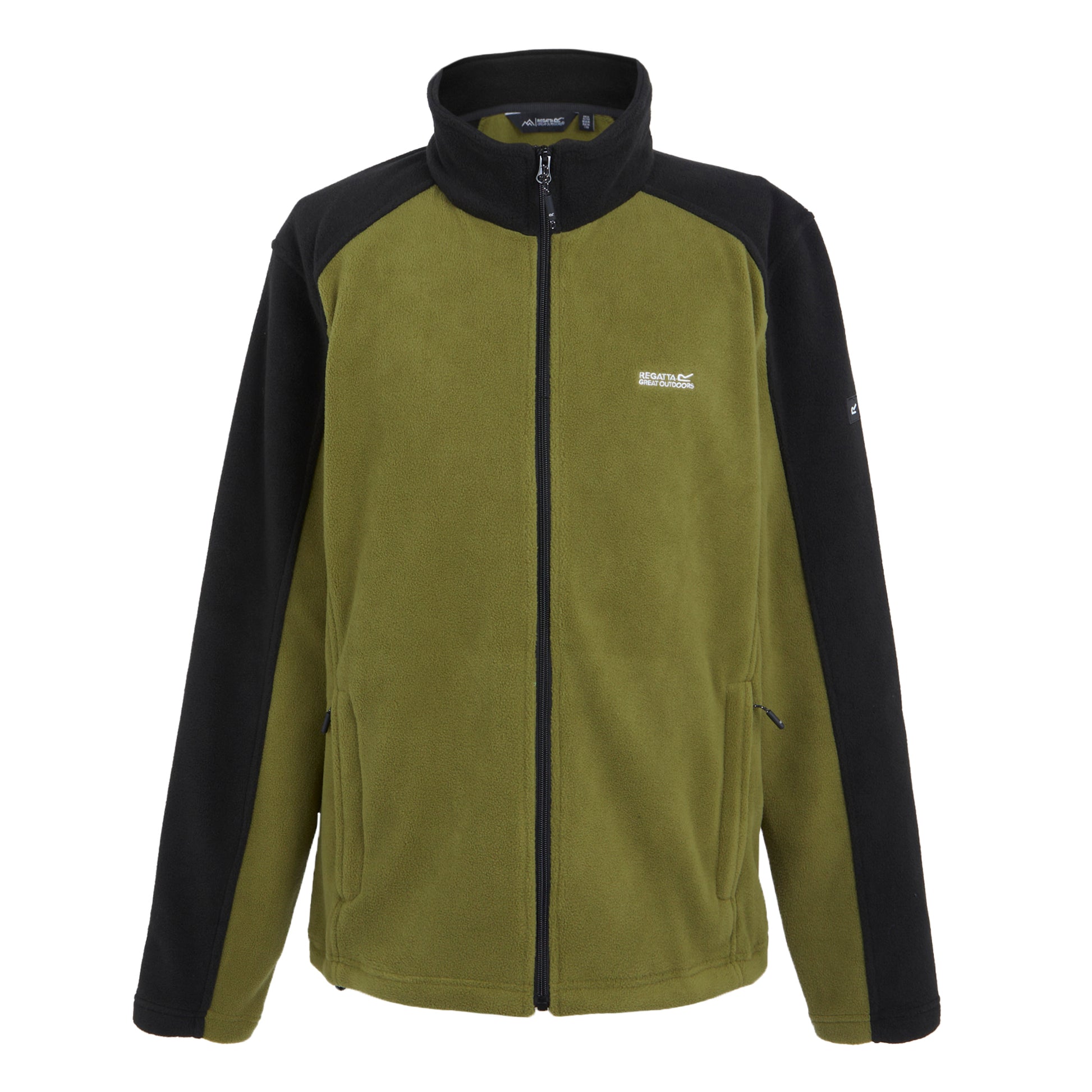 Nephrite Green-Black - Front - Regatta Great Outdoors Mens Hedman II Two Tone Full Zip Fleece Jacket