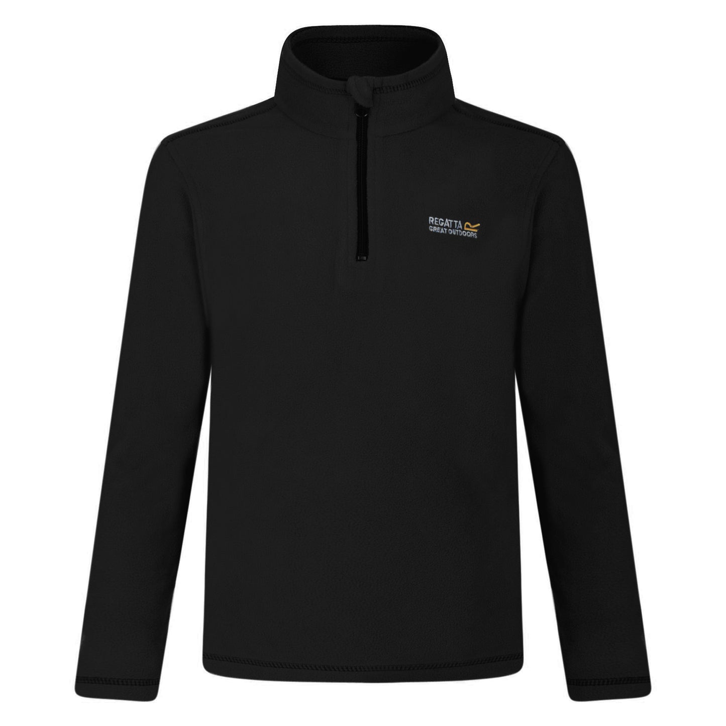 Black - Front - Regatta Great Outdoors Childrens-Kids Hot Shot II Half Zip Fleece Top