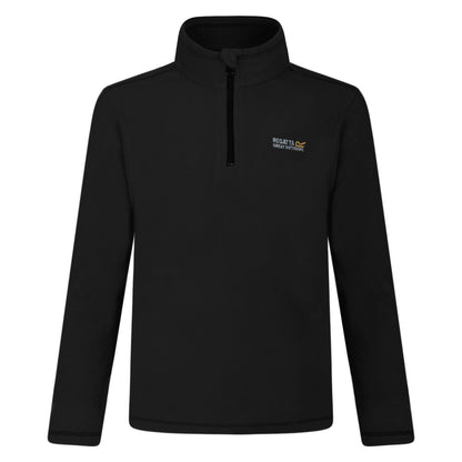 Black - Front - Regatta Great Outdoors Childrens-Kids Hot Shot II Half Zip Fleece Top