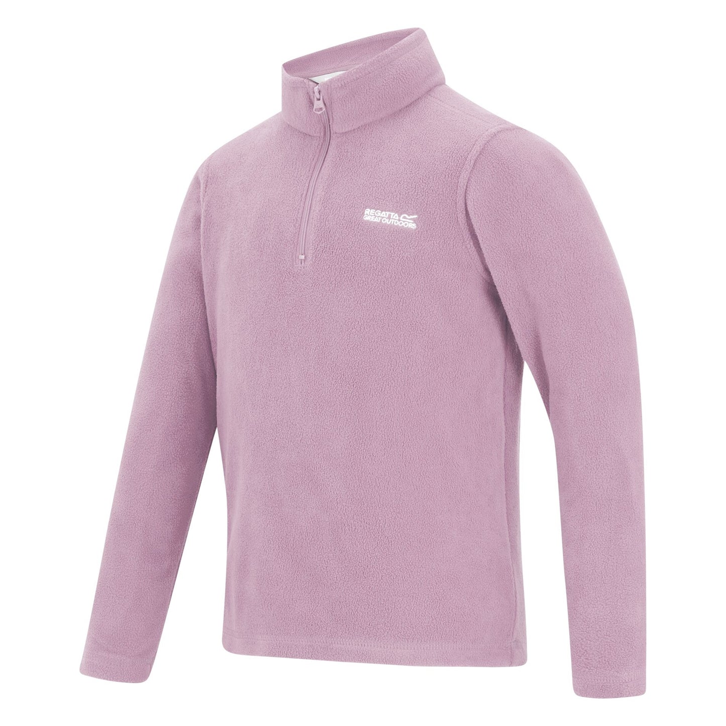 Powder Lilac - Side - Regatta Great Outdoors Childrens-Kids Hot Shot II Half Zip Fleece Top