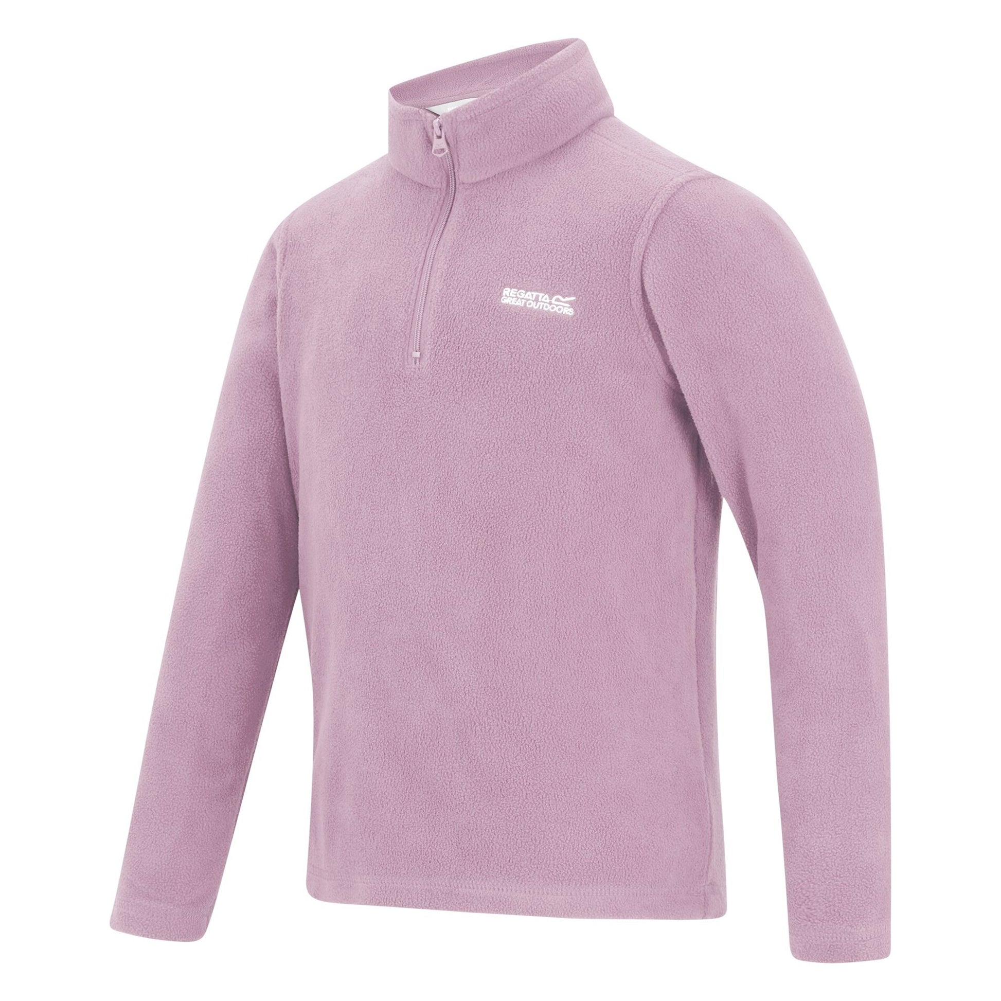 Powder Lilac - Side - Regatta Great Outdoors Childrens-Kids Hot Shot II Half Zip Fleece Top