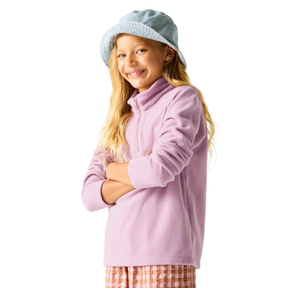 Powder Lilac - Lifestyle - Regatta Great Outdoors Childrens-Kids Hot Shot II Half Zip Fleece Top