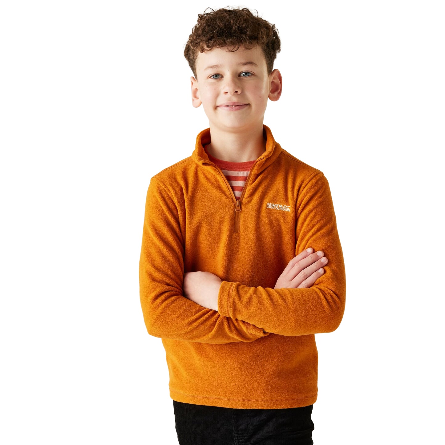 Pumpkin Spice - Side - Regatta Great Outdoors Childrens-Kids Hot Shot II Half Zip Fleece Top
