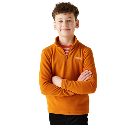 Pumpkin Spice - Side - Regatta Great Outdoors Childrens-Kids Hot Shot II Half Zip Fleece Top
