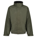 Dark Khaki-Black - Front - Regatta Dover Waterproof Windproof Jacket (Thermo-Guard Insulation)