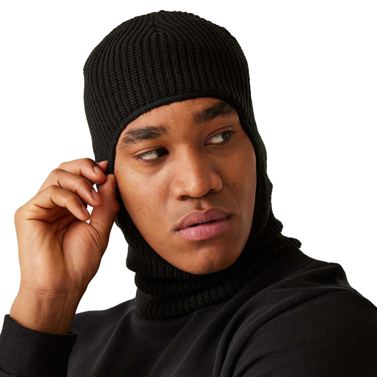 Black - Side - Regatta Professional Unisex Open Face Balaclava