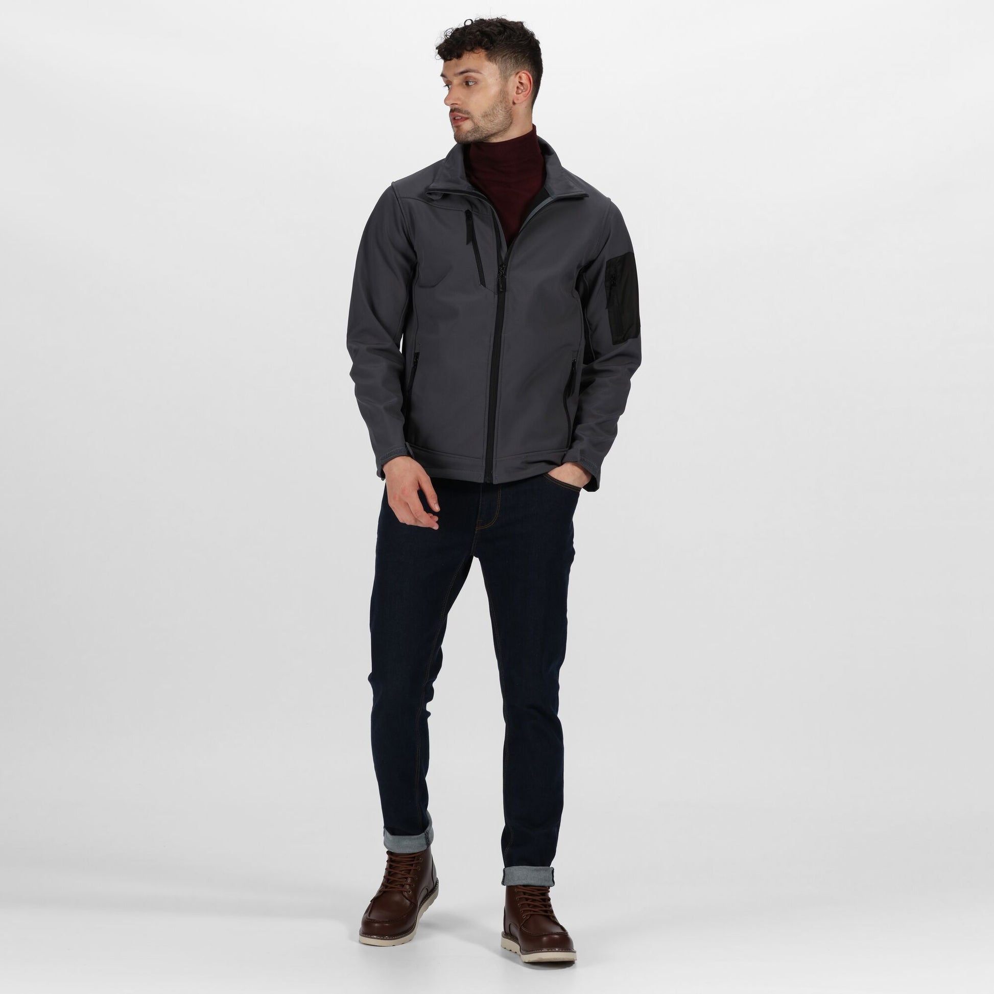 Seal Grey-Black - Lifestyle - Regatta Professional Mens 3 Layer Membrane Soft Shell Jacket