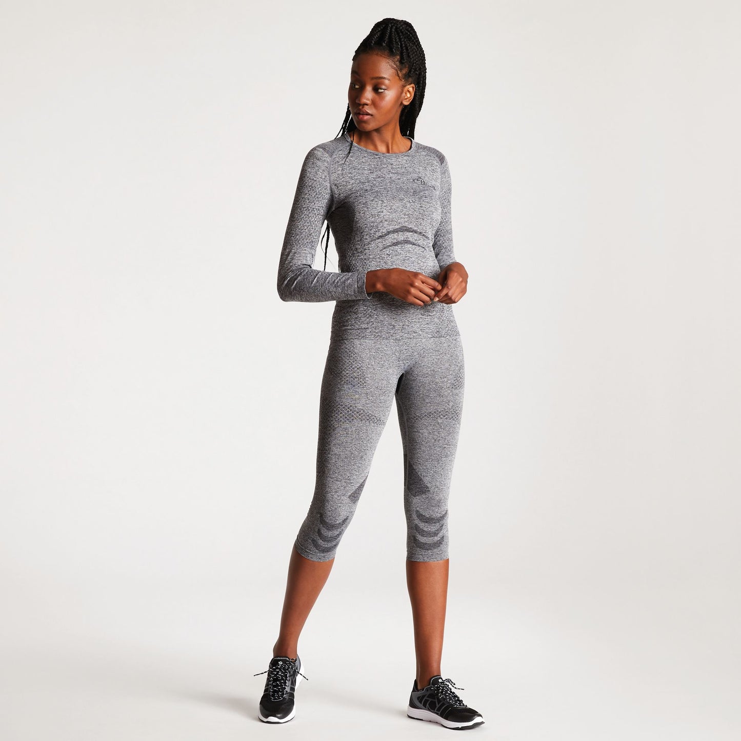 Charcoal Grey - Lifestyle - Dare 2B Womens-Ladies Zonal III 3-4 Baselayer Bottoms-Leggings
