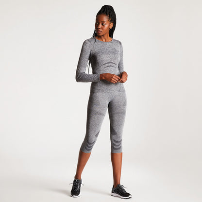 Charcoal Grey - Lifestyle - Dare 2B Womens-Ladies Zonal III 3-4 Baselayer Bottoms-Leggings