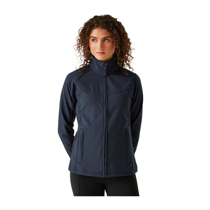 Navy - Side - Regatta Professional Ladies Uproar Softshell Wind Resistant Jacket