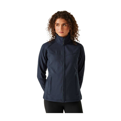 Navy-Navy - Side - Regatta Professional Ladies Uproar Softshell Wind Resistant Jacket
