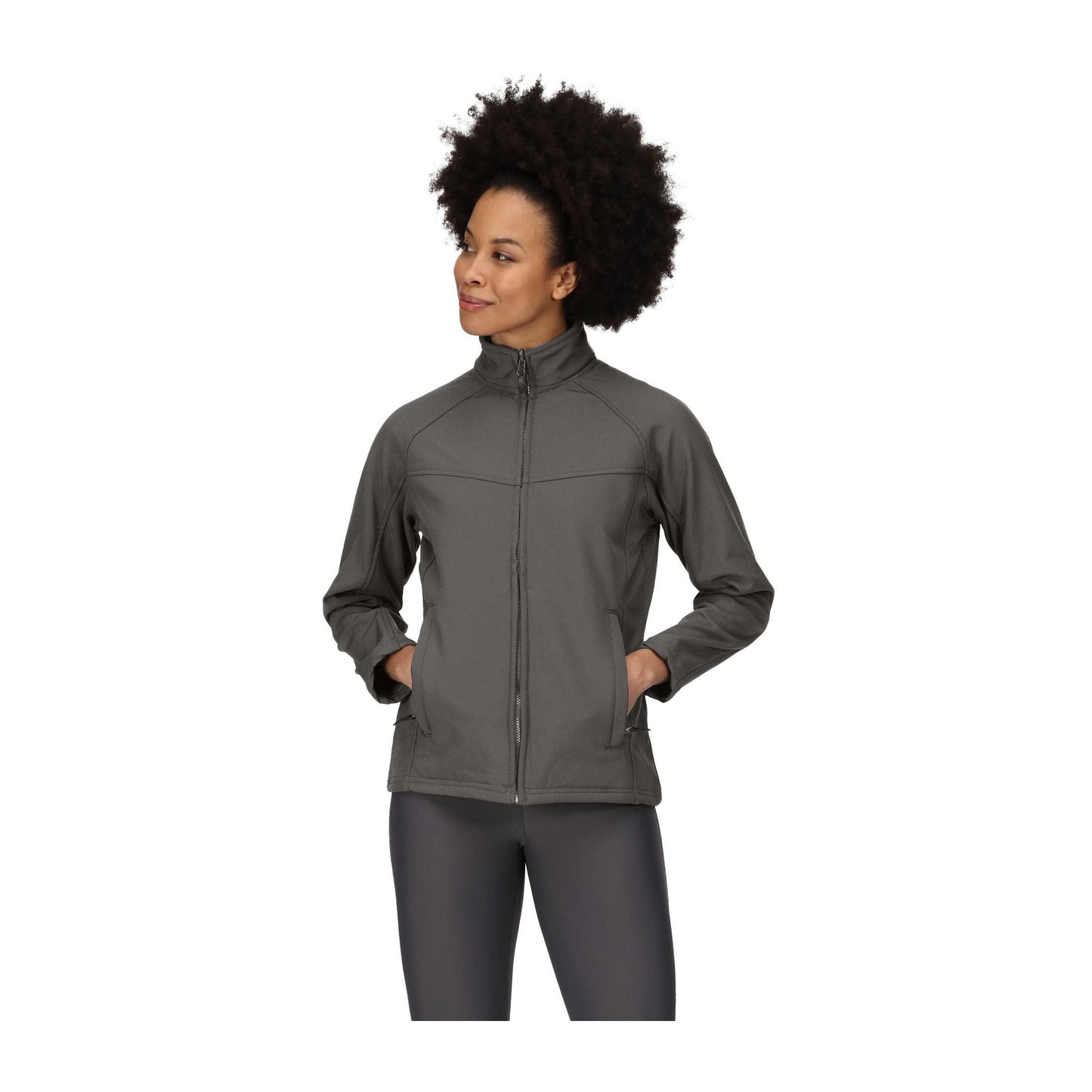 Seal Grey - Side - Regatta Professional Ladies Uproar Softshell Wind Resistant Jacket