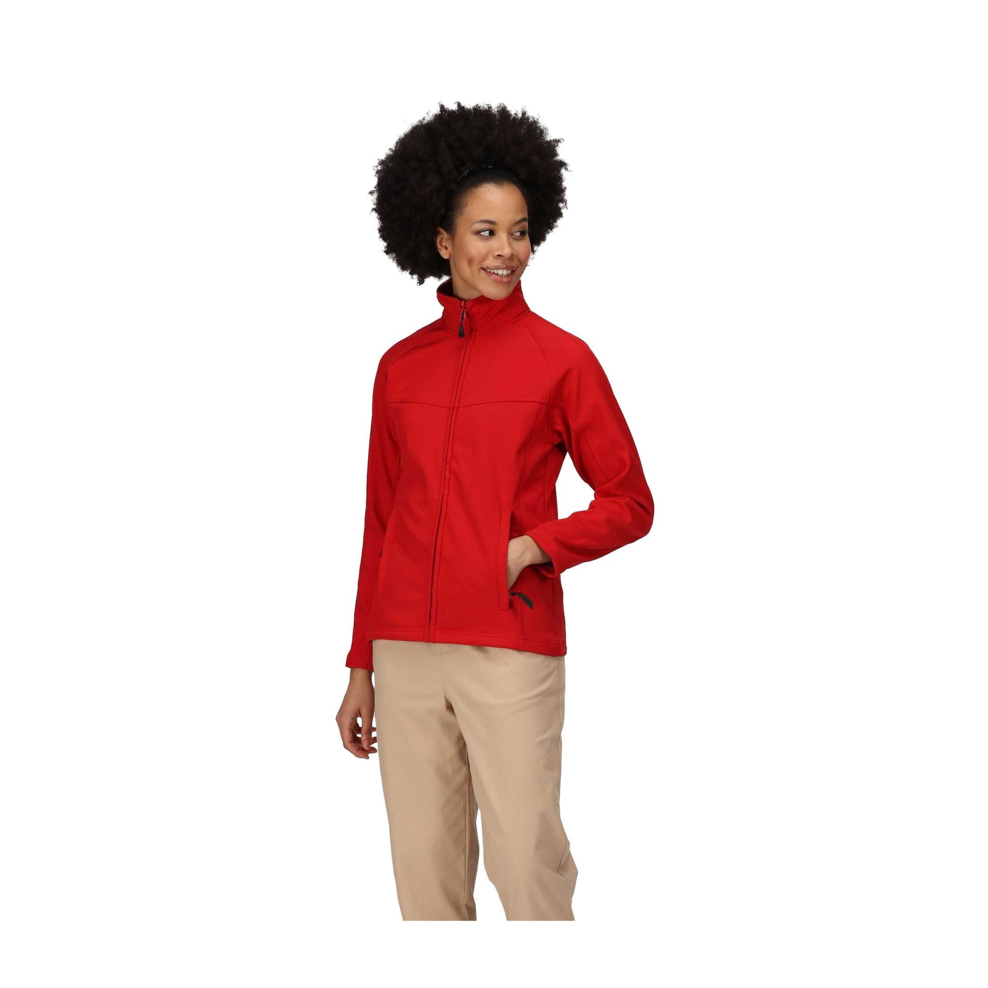Classic Red-Seal Grey - Side - Regatta Professional Ladies Uproar Softshell Wind Resistant Jacket