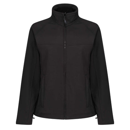 All Black - Front - Regatta Professional Ladies Uproar Softshell Wind Resistant Jacket