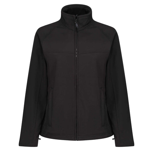All Black - Front - Regatta Professional Ladies Uproar Softshell Wind Resistant Jacket