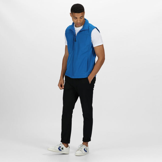 Oxford Blue - Pack Shot - Regatta Mens Flux Softshell Bodywarmer - Sleeveless Jacket Water Repellent And Wind Resistant