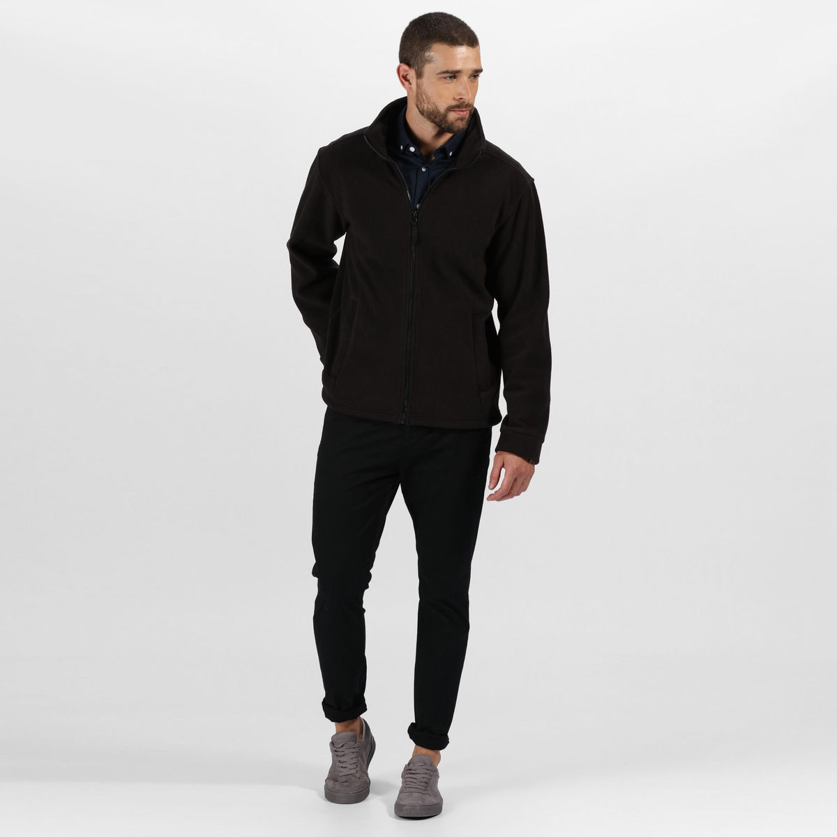 Black - Back - Regatta Professional Mens Thor 300 Full Zip Fleece Jacket
