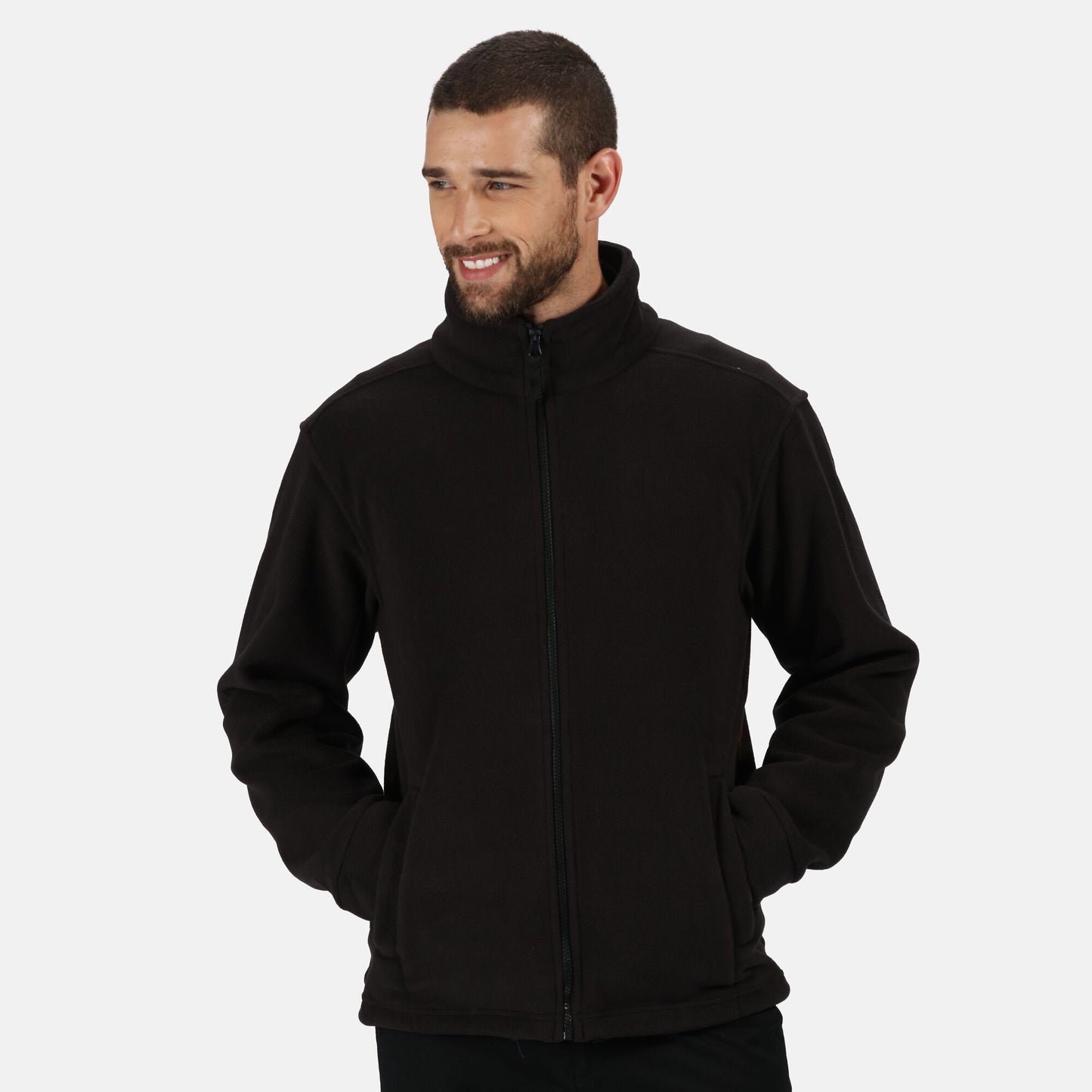 Black - Side - Regatta Professional Mens Thor 300 Full Zip Fleece Jacket