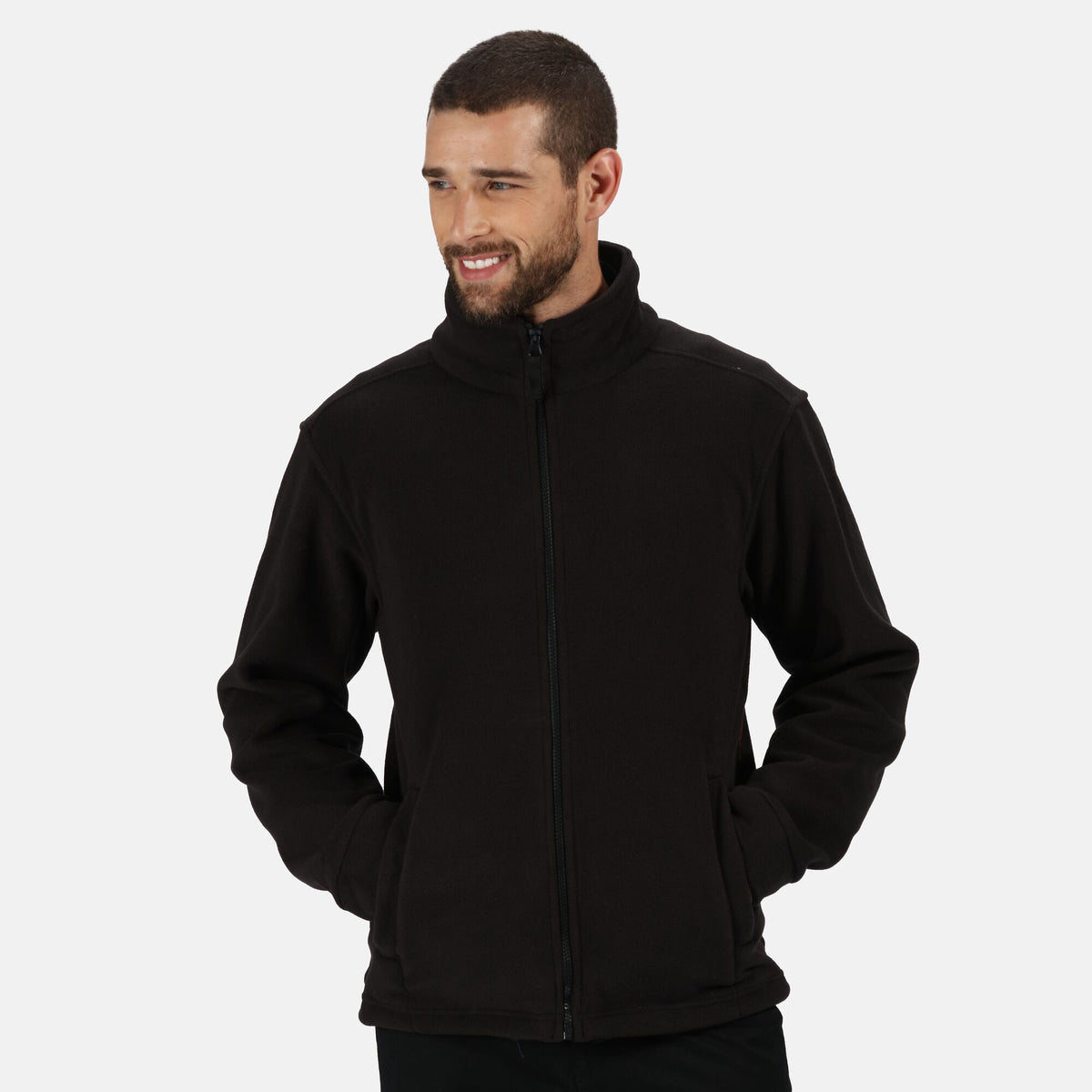 Black - Side - Regatta Professional Mens Thor 300 Full Zip Fleece Jacket