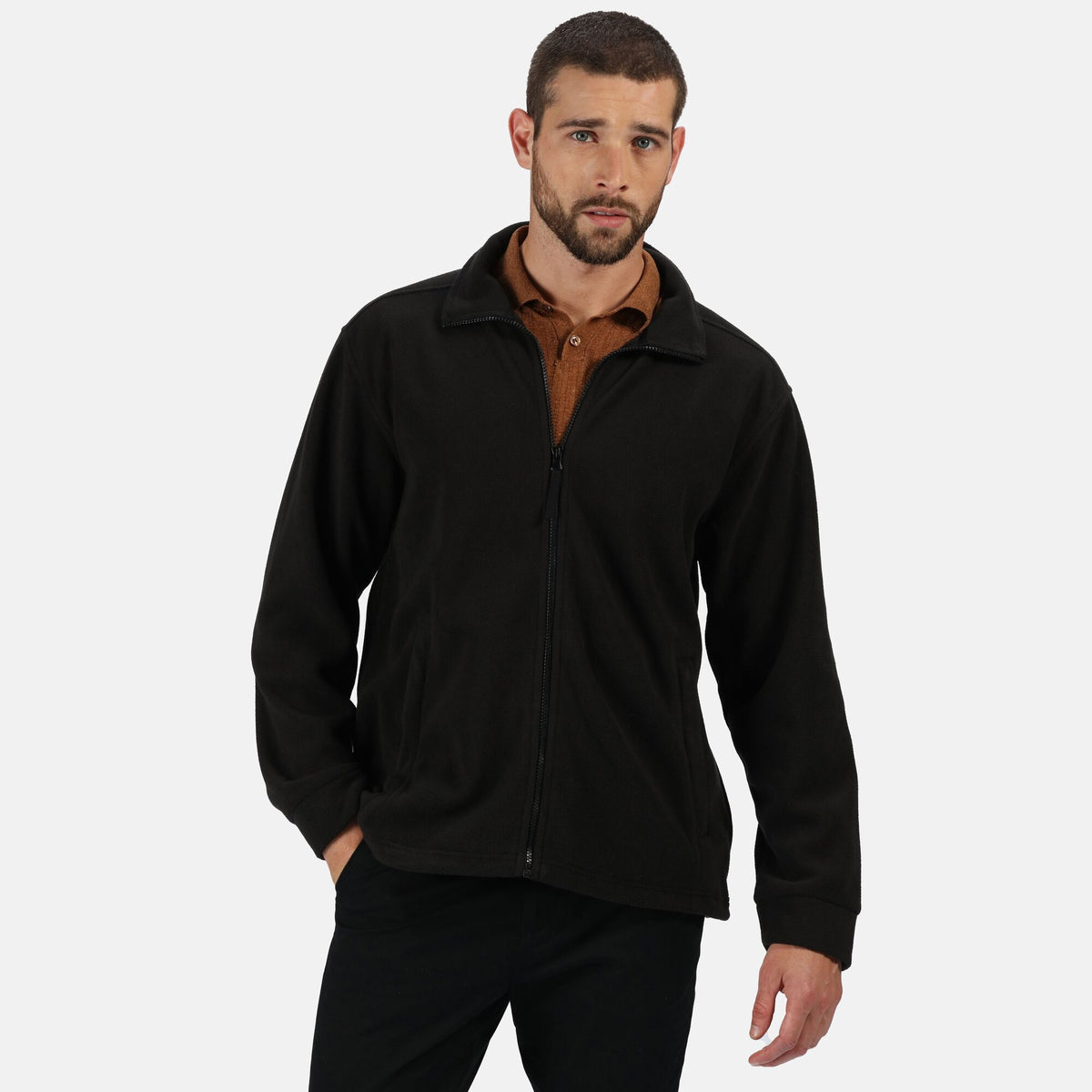 Black - Side - Regatta Professional Mens Full Zip Fleece Jacket