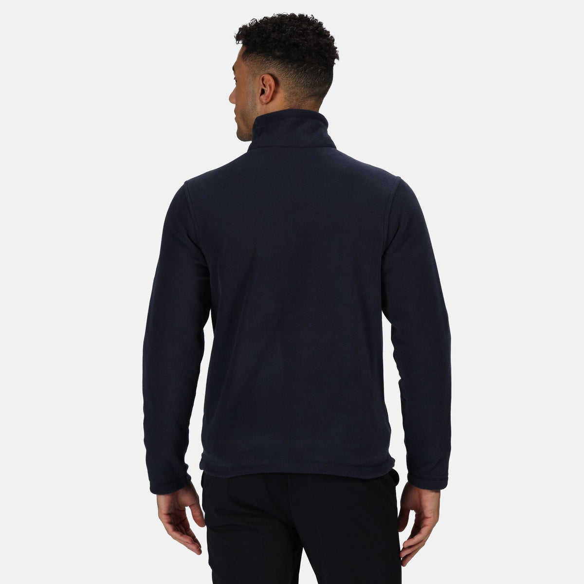 Dark Navy - Back - Regatta Professional Mens Plain Micro Fleece Full Zip Jacket (Layer Lite)