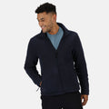 Dark Navy - Side - Regatta Professional Mens Plain Micro Fleece Full Zip Jacket (Layer Lite)