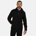 Black - Side - Regatta Mens Plain Micro Fleece Full Zip Jacket (Layer Lite)