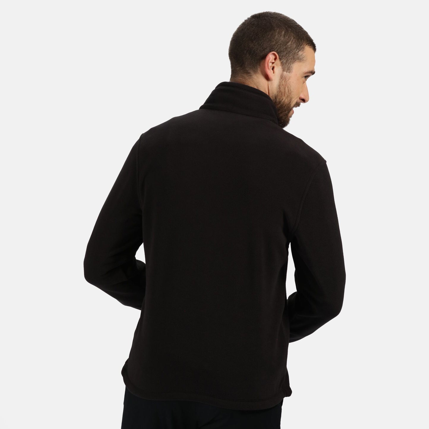 Black - Lifestyle - Regatta Professional Mens Plain Micro Fleece Full Zip Jacket (Layer Lite)