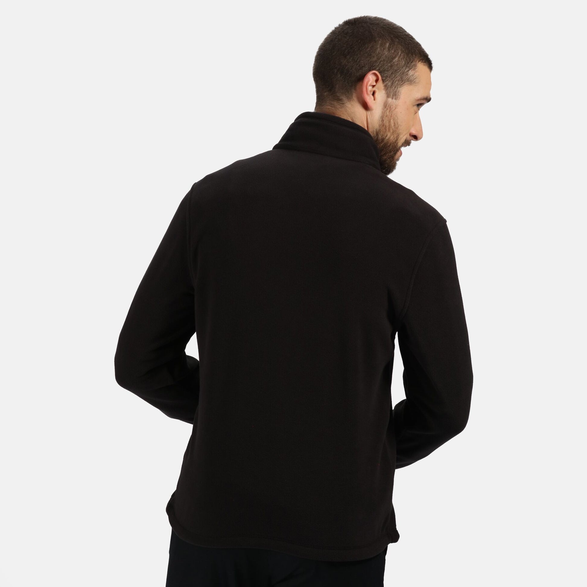 Black - Lifestyle - Regatta Professional Mens Plain Micro Fleece Full Zip Jacket (Layer Lite)