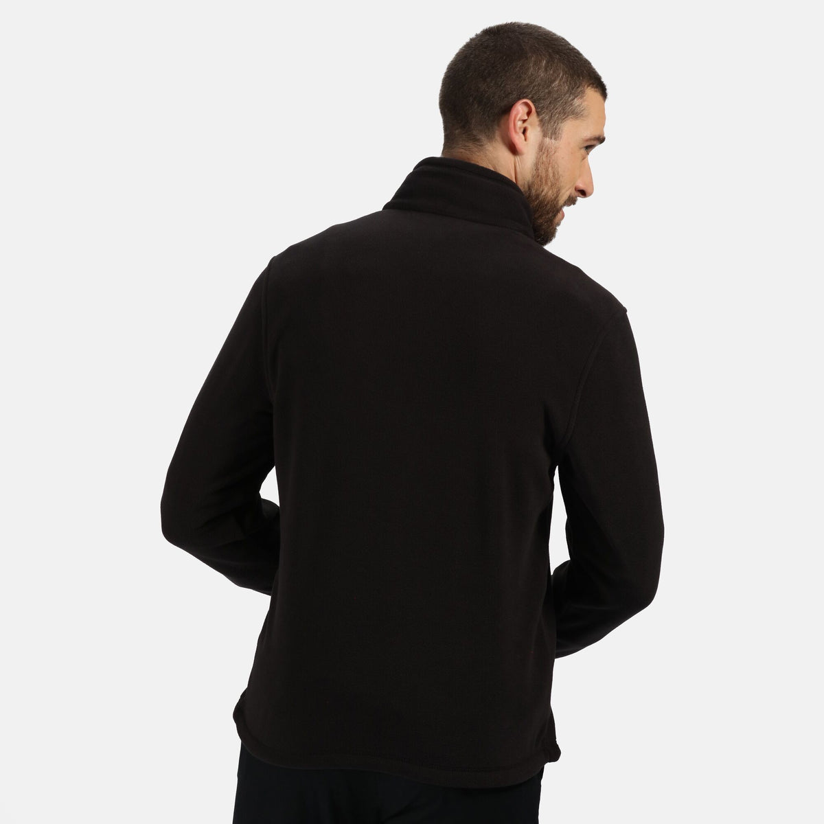 Black - Lifestyle - Regatta Professional Mens Plain Micro Fleece Full Zip Jacket (Layer Lite)