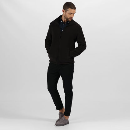 Black - Pack Shot - Regatta Professional Mens Plain Micro Fleece Full Zip Jacket (Layer Lite)