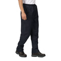 Navy - Back - Regatta Professional Mens Wetherby Rain Padded Over Trouser (31inch Leg Length)