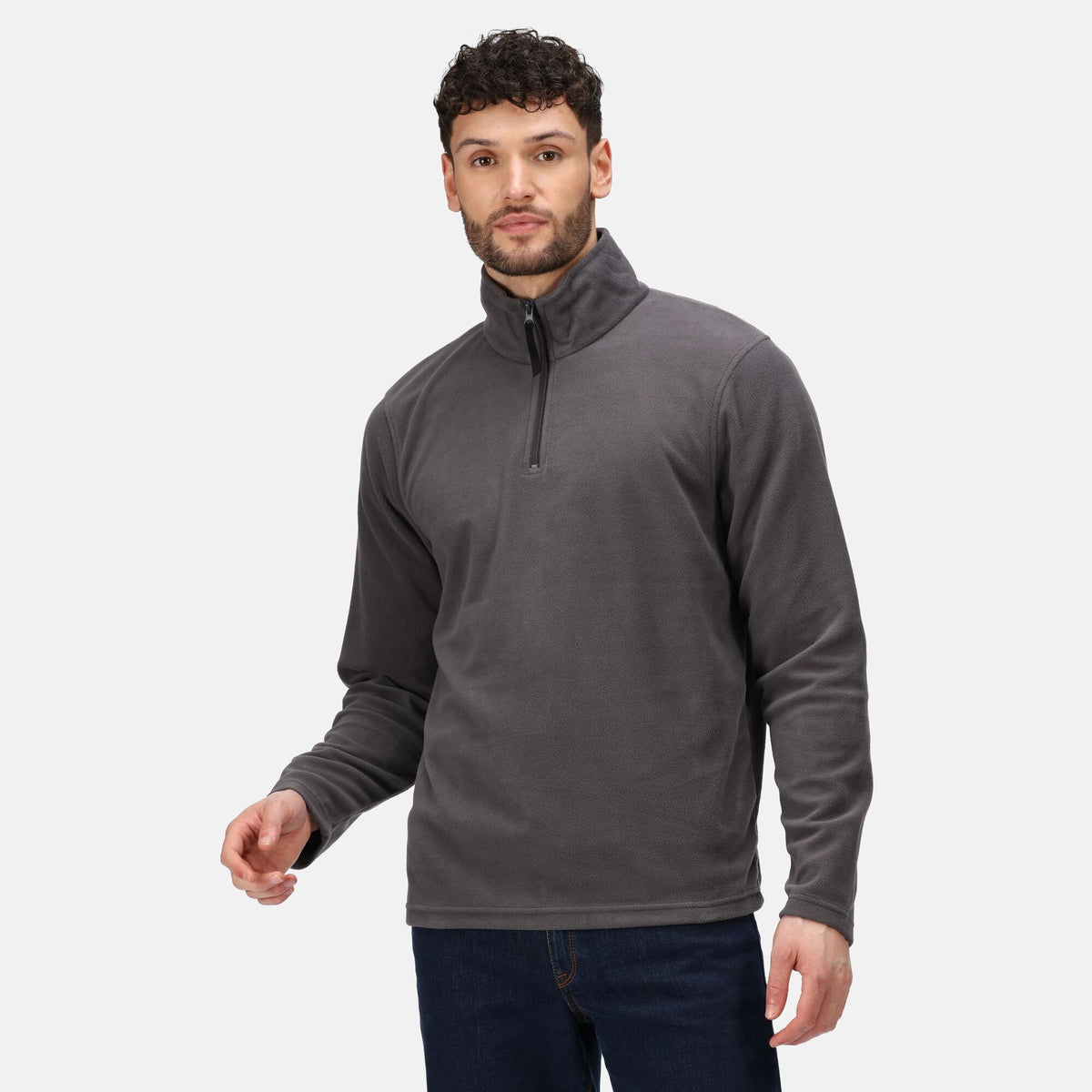 Seal Grey - Back - Regatta Professional Mens Micro Zip Neck Fleece Top