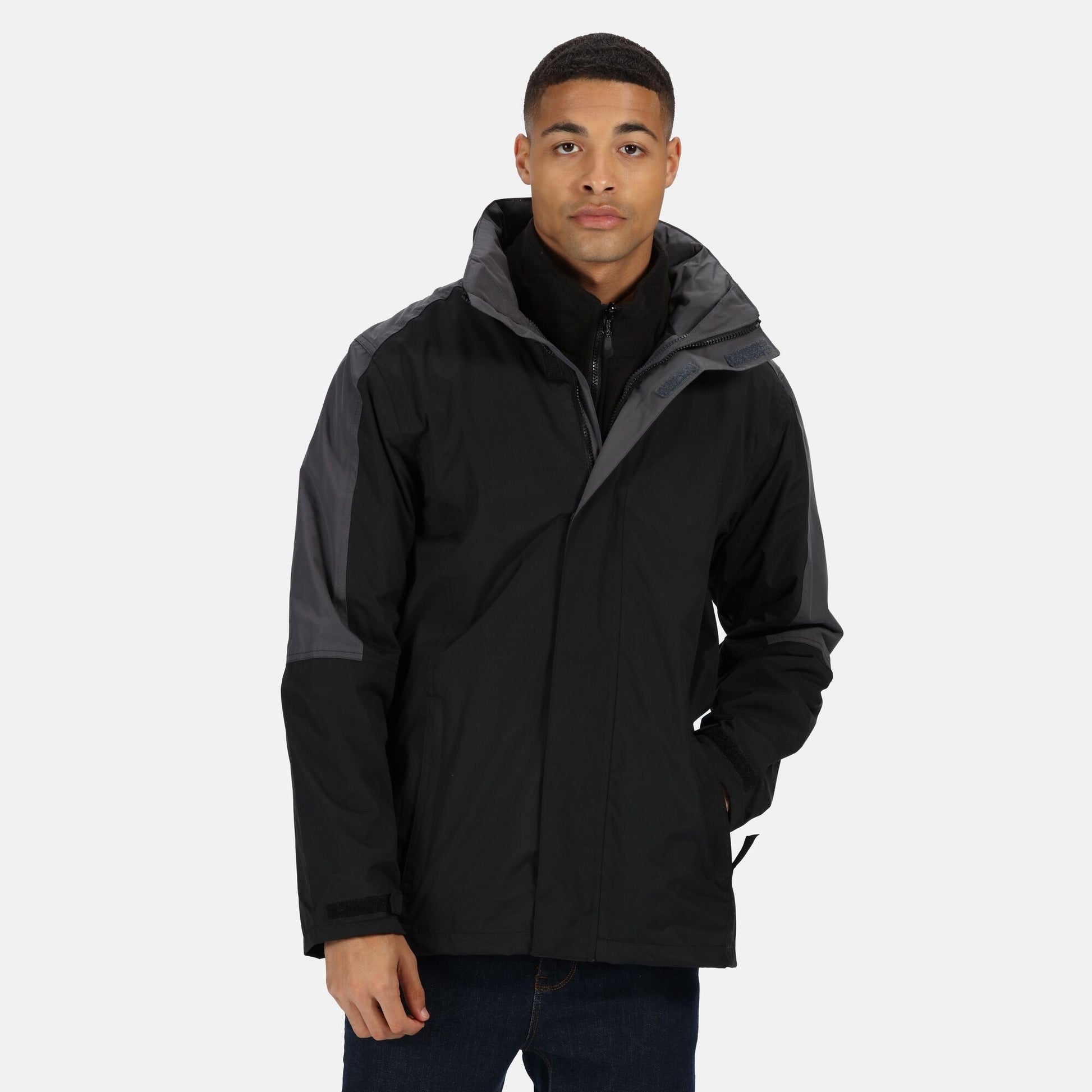Black-Seal Grey - Side - Regatta Professional Mens Waterproof Jacket