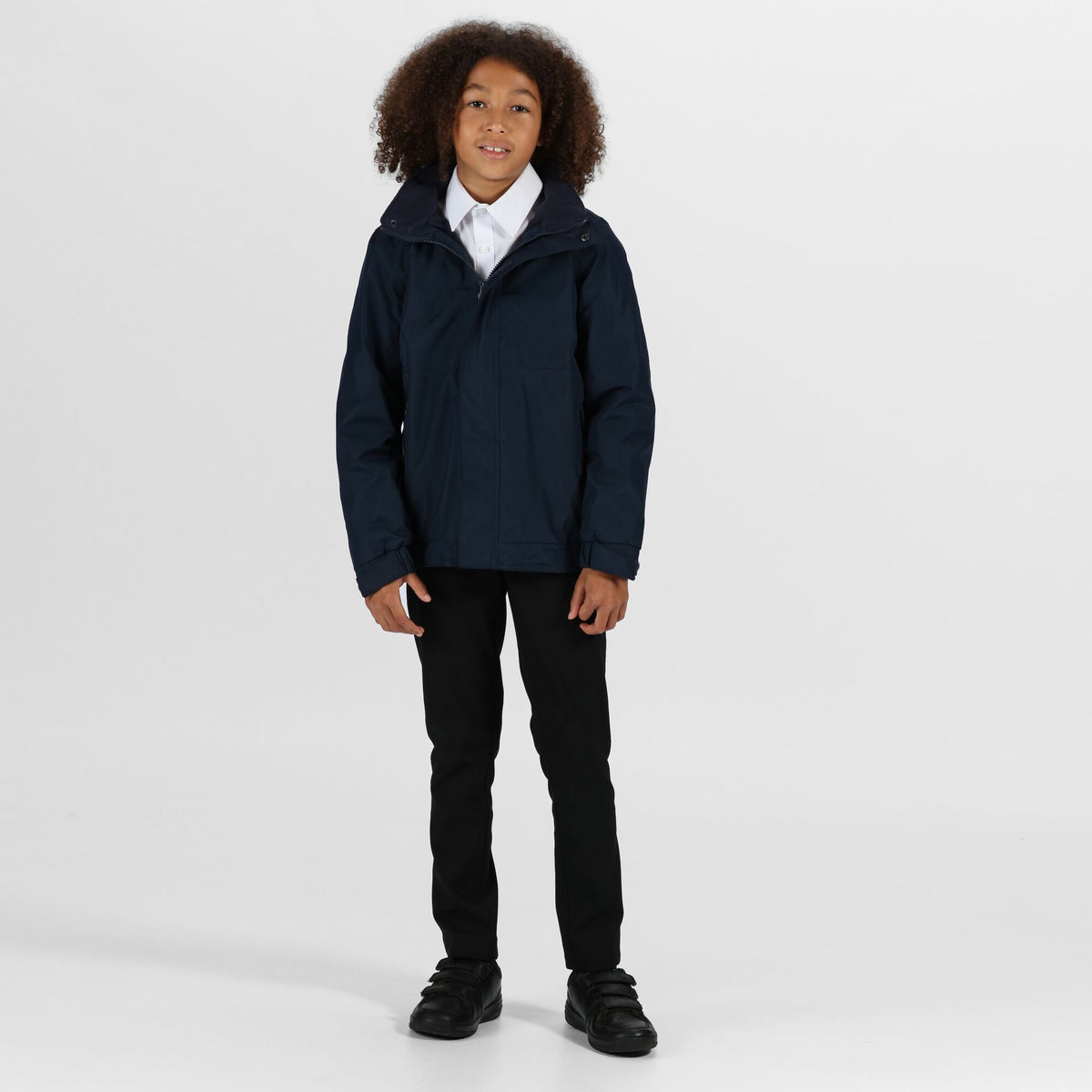 Navy-Navy - Side - Regatta Professional Kids-Childrens Waterproof Windproof Dover Jacket