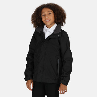 Black-Ash - Back - Regatta Professional Kids-Childrens Waterproof Windproof Dover Jacket