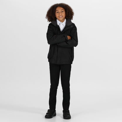Black-Ash - Lifestyle - Regatta Professional Kids-Childrens Waterproof Windproof Dover Jacket