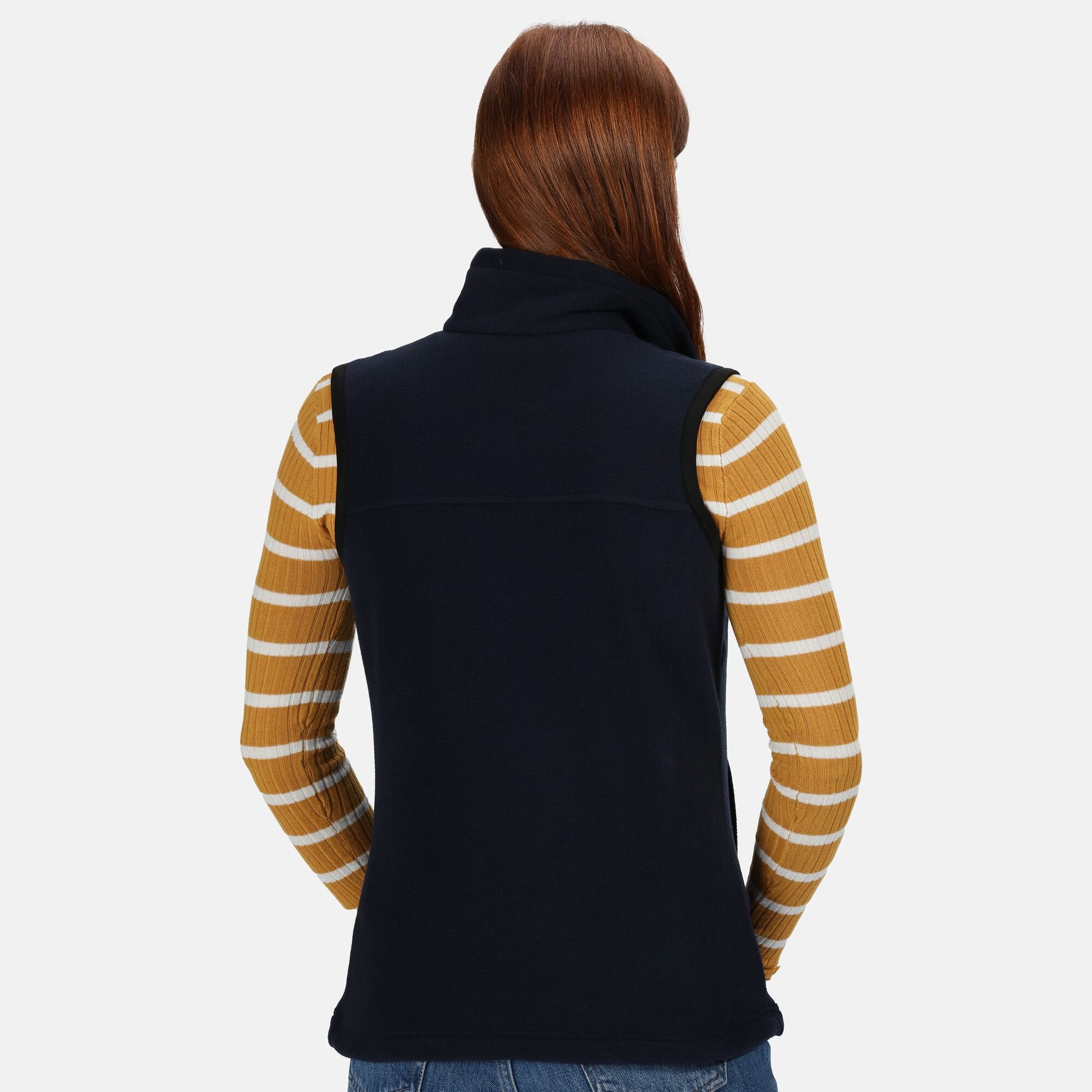 Dark Navy - Side - Regatta Professional Womens-Ladies Haber II 250 Series Anti-pill Fleece Bodywarmer - Sleeveless Jacket