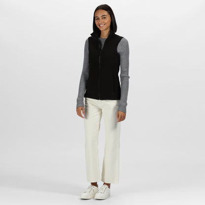 Black - Back - Regatta Professional Womens-Ladies Haber II 250 Series Anti-pill Fleece Bodywarmer - Sleeveless Jacket