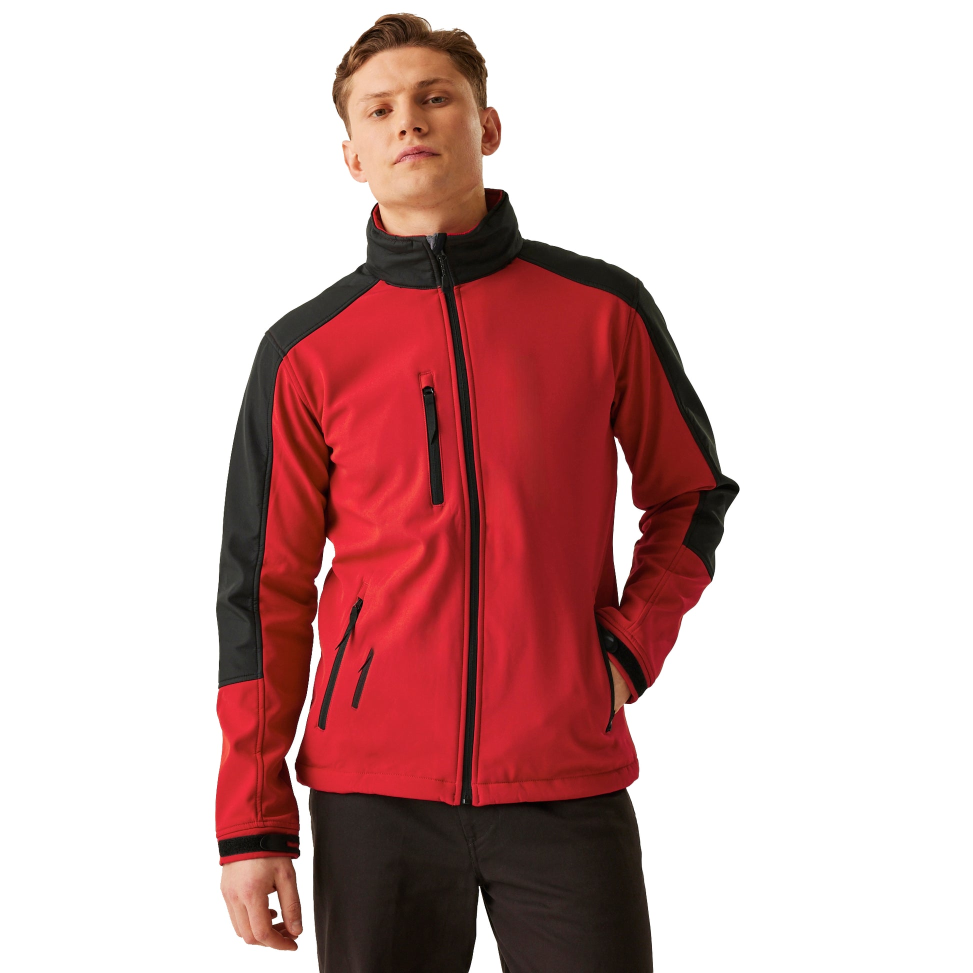 Classic Red-Black - Side - Regatta Professional Mens Hydroforce 3-layer Membrane Waterproof Breathable Softshell Jackets