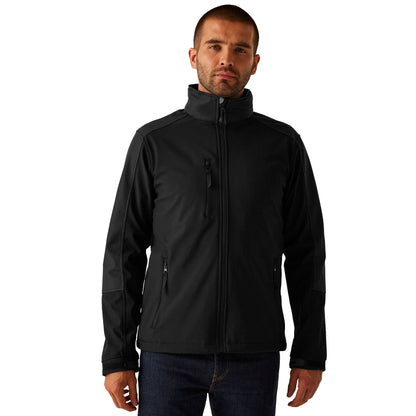 Black - Side - Regatta Professional Mens Hydroforce 3-layer Membrane Waterproof Breathable Softshell Jackets